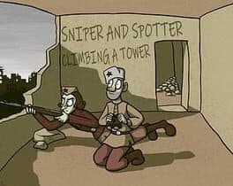 Sniper and Spotter Climbing a Tower