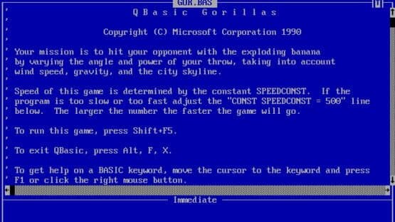 Qbasic Gorillas — screenshot 3