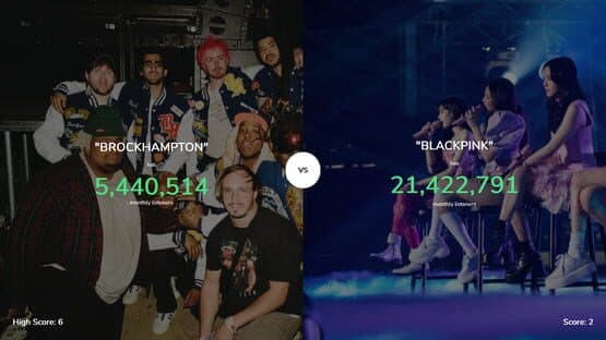 Higher or Lower: Spotify Edition — screenshot 2