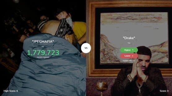 Higher or Lower: Spotify Edition — screenshot 3