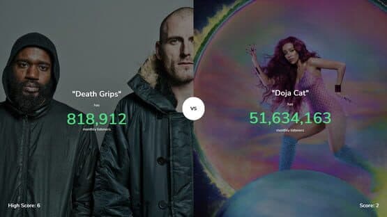 Higher or Lower: Spotify Edition — screenshot 4