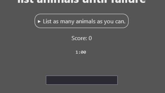 List Animals Until Failure — screenshot 1