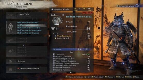 Nioh 3: Hellfrost Equipment Set — screenshot 1