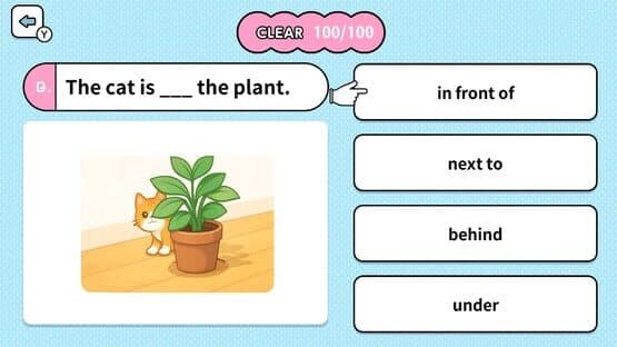 Learn with Illustrations! English Prepositions 4-Choice Quiz — screenshot 1