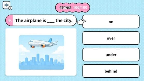 Learn with Illustrations! English Prepositions 4-Choice Quiz — screenshot 4