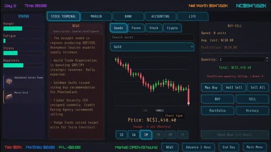 Neo Capitalist: Stock Market Survival Simulator — screenshot 1