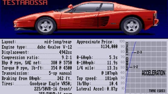 Test Drive II: Car Disk - The Supercars — screenshot 1