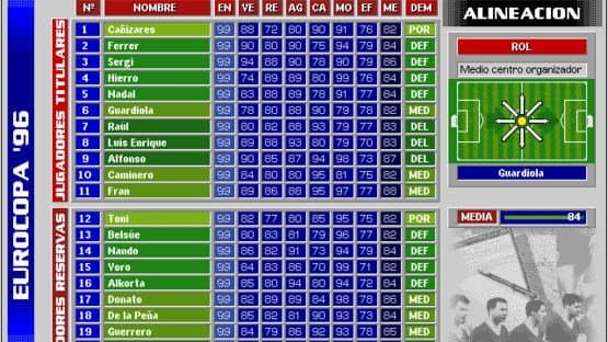 PC Selección Española de Fútbol Eurocopa '96 — screenshot 2