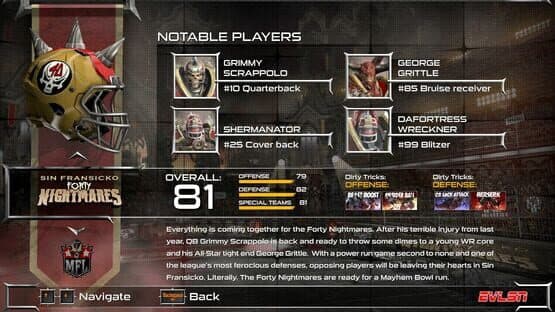 Mutant Football League: Sin Fransicko Forty Nightmares — screenshot 1