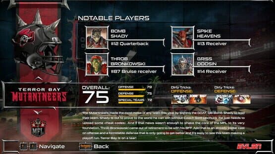 Mutant Football League: Terror Bay Mutantneers — screenshot 1