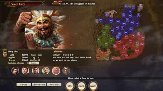 Romance of the Three Kingdoms XIII: Scenario - The Subjugation of Nanman & Event Set — screenshot 1