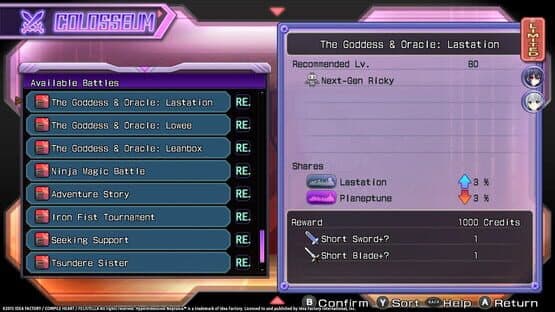 Hyperdimension Neptunia Re;Birth1: Colosseum + Characters DLC — screenshot 2