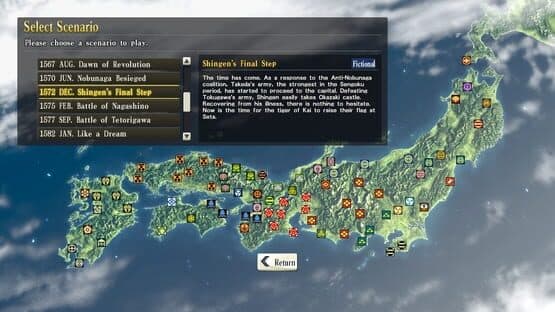 Nobunaga's Ambition: Sphere of Influence - Scenario 9: Shingen's Final Step — screenshot 1