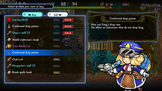 Dragon Fang Z: The Rose & Dungeon of Time - Extra Dungeon: The Cave of Fangs — screenshot 1