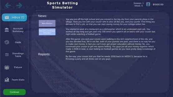 Sports Betting Simulator — screenshot 1