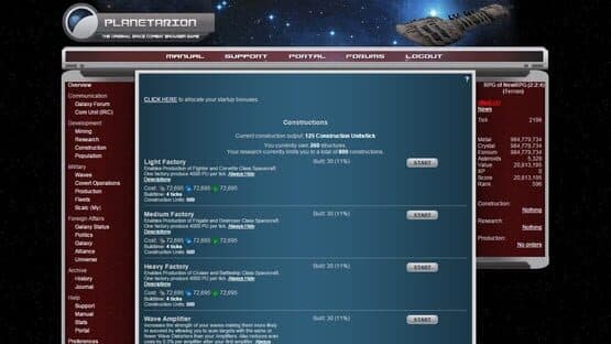 Planetarion — screenshot 1