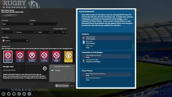 Rugby Union Team Manager 4 — screenshot 1