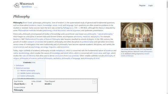 Wikipedia Speedruns — screenshot 1