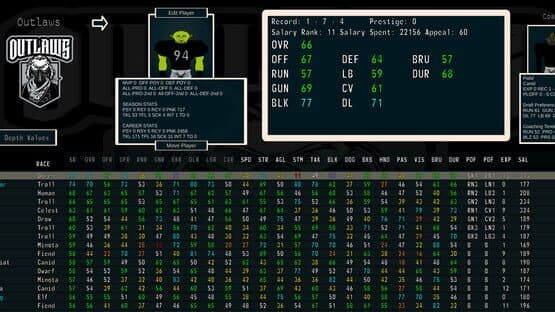 FFFL: Brutalball Manager — screenshot 1