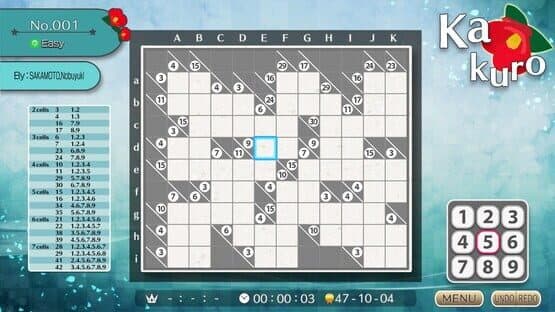 Puzzle by Nikoli W Kakuro — screenshot 2