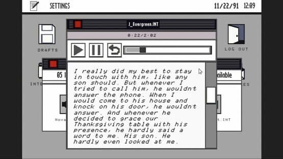 Report on the Death of Robert Evergreen — screenshot 1