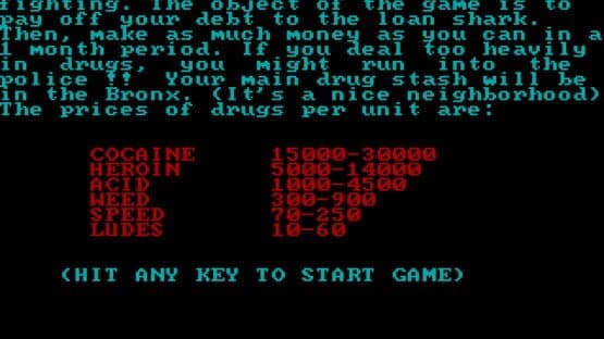 Drug Wars: A Game Based on the New York Drug Market — screenshot 1