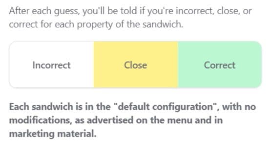 Subway Sandwichdle — screenshot 1