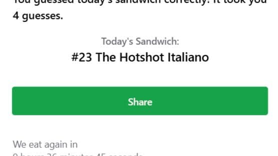 Subway Sandwichdle — screenshot 2