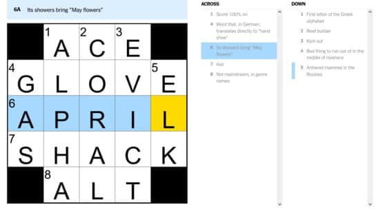 The Mini Crossword — screenshot 1