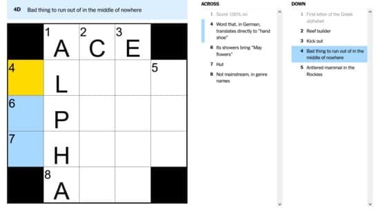 The Mini Crossword — screenshot 2
