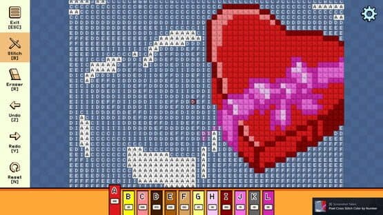 Pixel Cross Stitch: Color by Number - Valentine's Day Pack 2 — screenshot 4