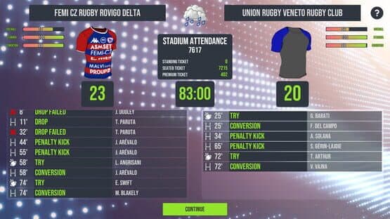 Rugby Tycoon Rugby Rovigo Delta — screenshot 1