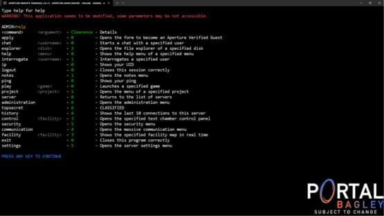 Portal Bagley: Aperture Remote Terminal — screenshot 3