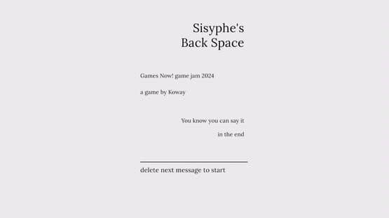 Sisyphe's Backspace — screenshot 2