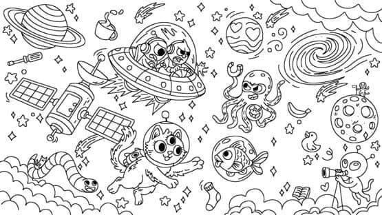 100 Cats Lost in Space Find & Color — screenshot 1