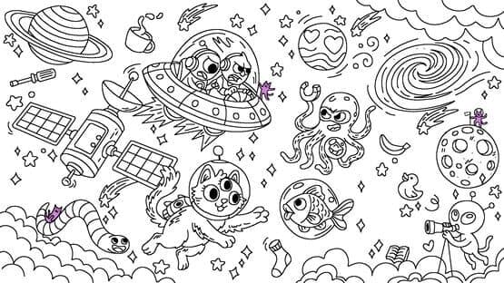 100 Cats Lost in Space Find & Color — screenshot 2