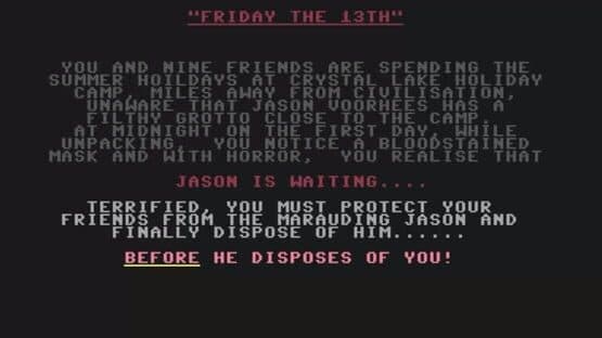Friday the 13th: The Computer Game — screenshot 1