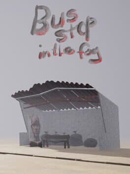 Bus stop in the fog